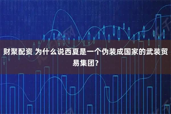 财聚配资 为什么说西夏是一个伪装成国家的武装贸易集团？